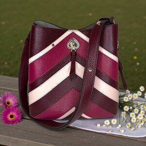 Kate Spade Marti chevron small bucket bag